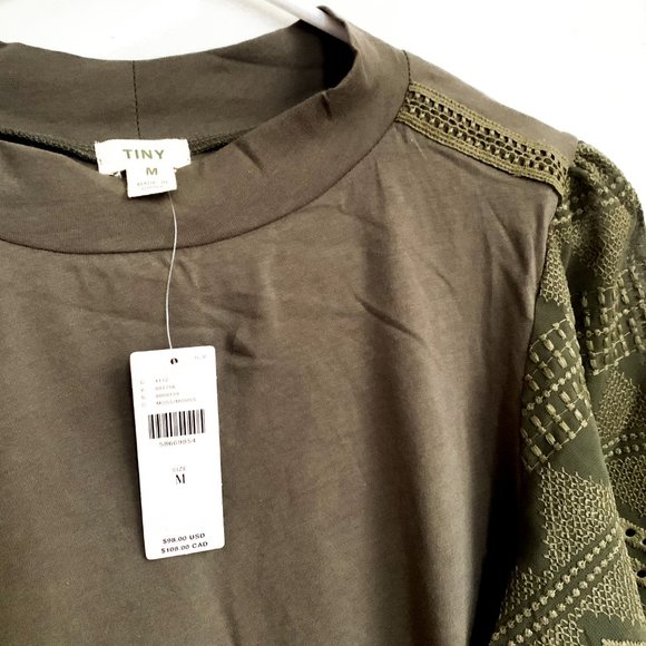 NWT anthropologie helen lace mock neck top green - Picture 3 of 4